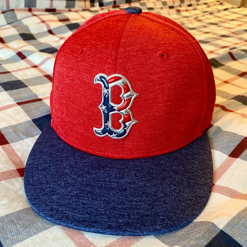 MLB 2017 Stars and Stripes July 4 Boston Red Sox LiquidChrome New Era Hat 7 3/8